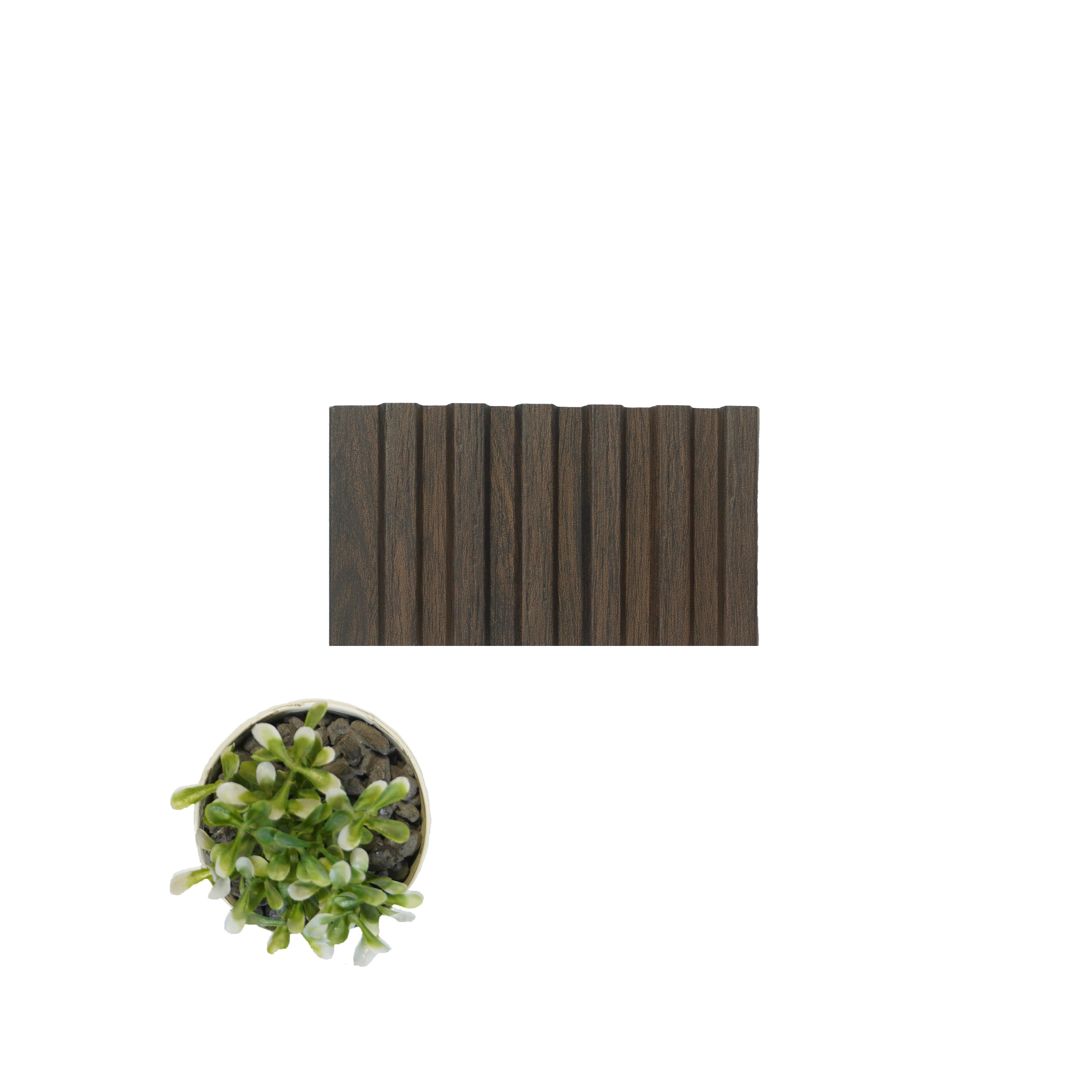 Premium Charcoal Panel Wood Louvers Brown 8x0.4 Ft - Pn 00651