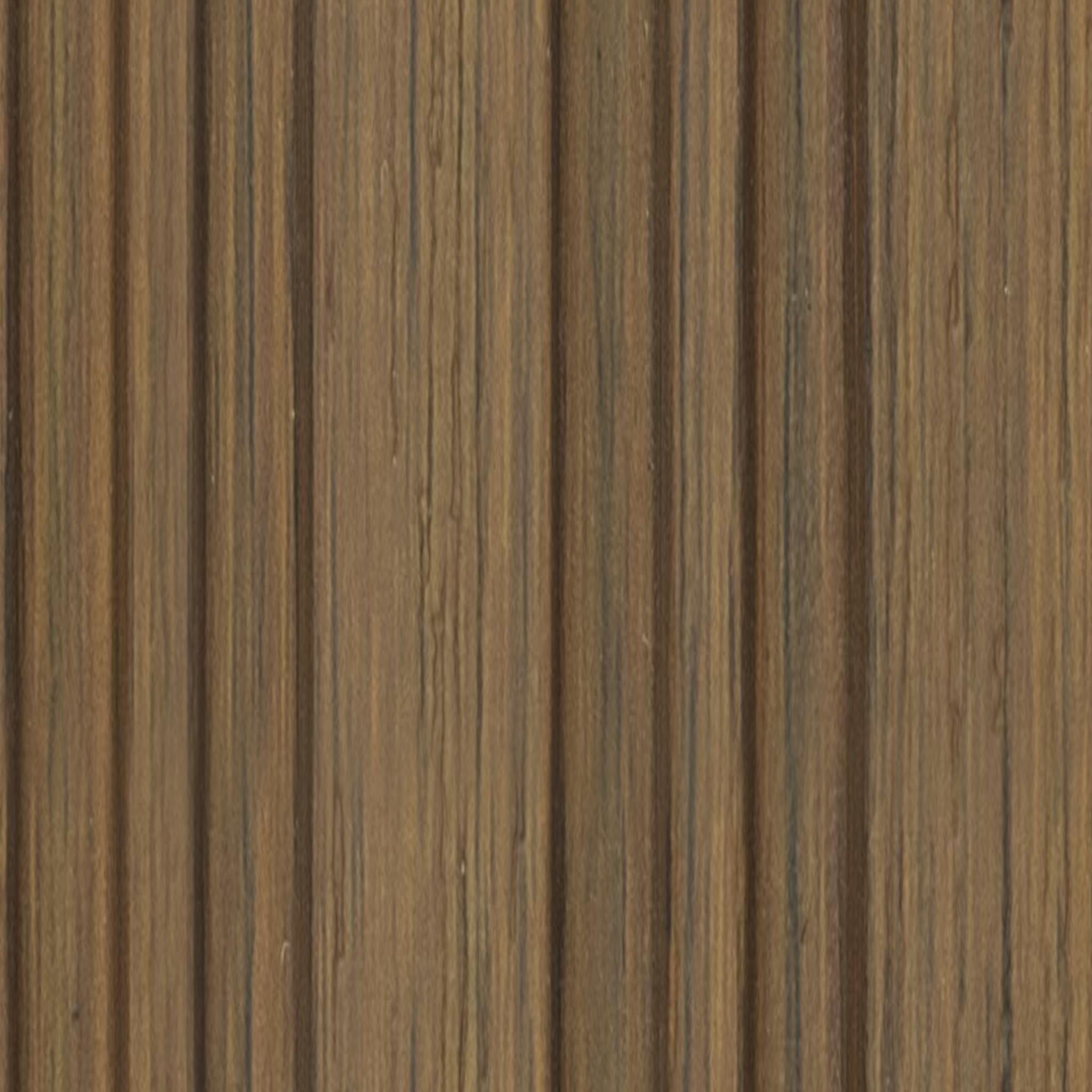 Premium Charcoal Panel Wood Louvers Brown 8x0.4 Ft - Pn 00652