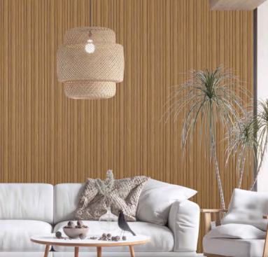 Premium Charcoal Panel Wood Louvers Brown 8x0.4 Ft - Pn 00652