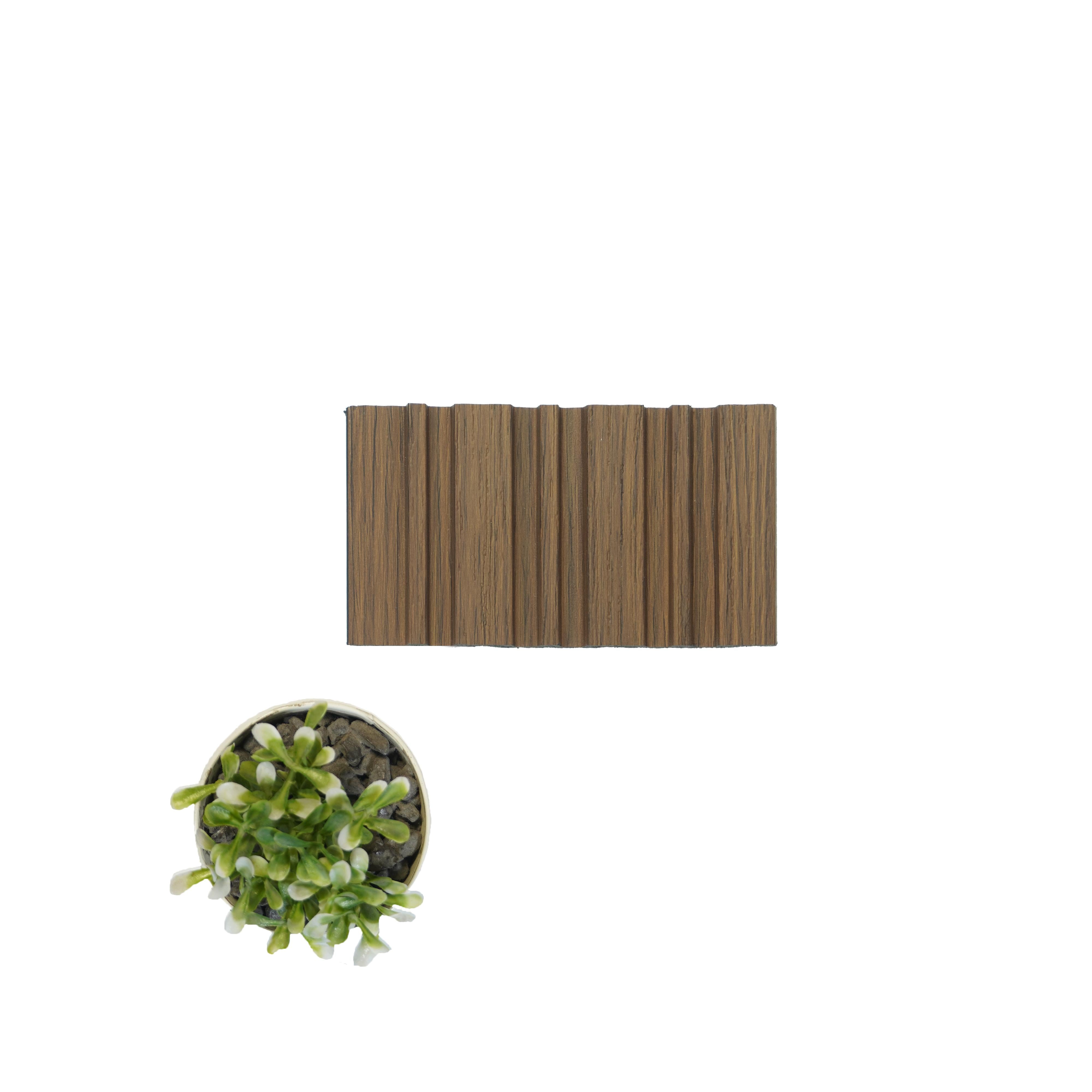 Premium Charcoal Panel Wood Louvers Brown 8x0.4 Ft - Pn 00652