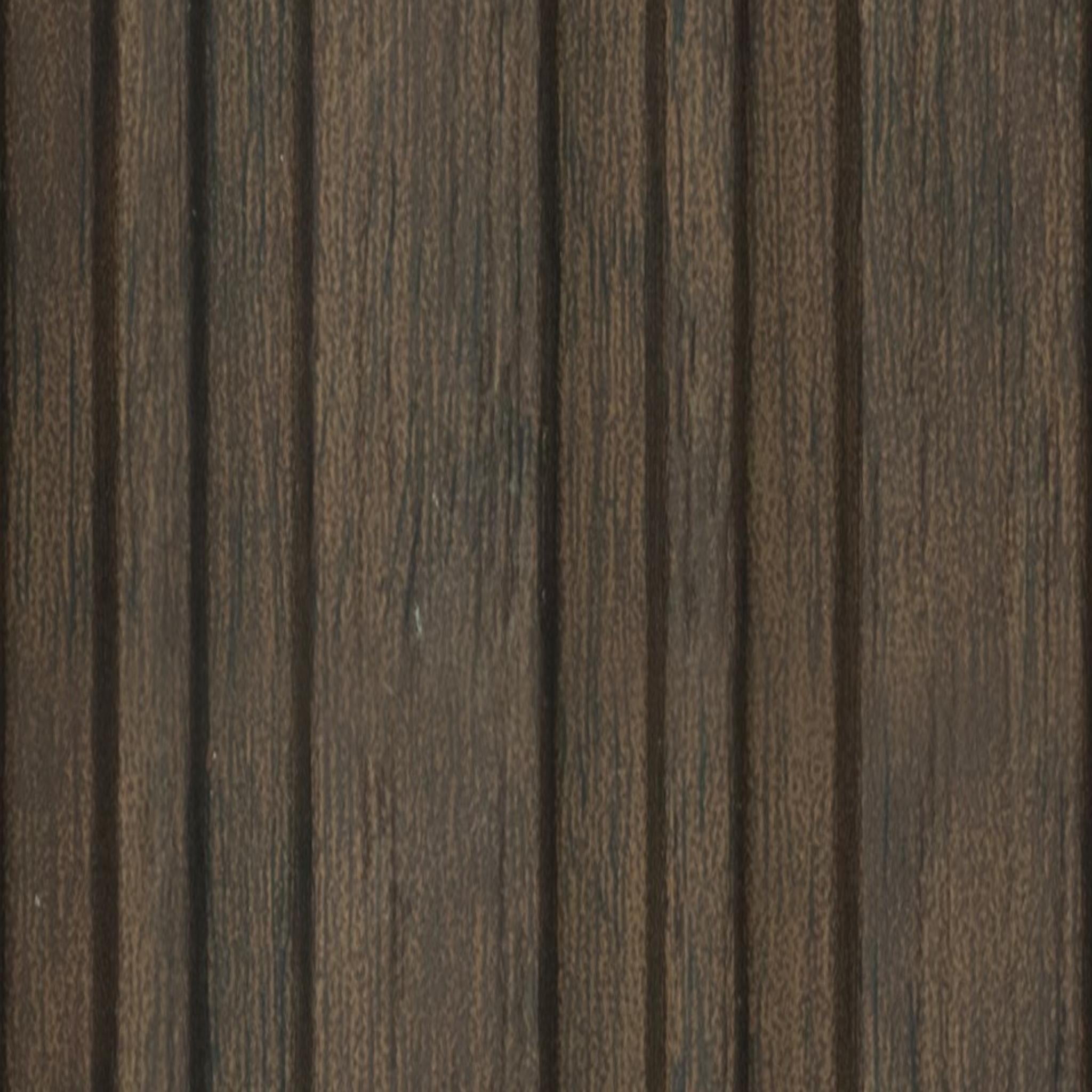 Premium Charcoal Panel Wood Louvers Brown 8x0.4 Ft - Pn 00653