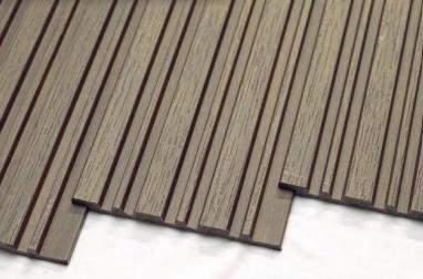Premium Charcoal Panel Wood Louvers Brown 8x0.4 Ft - Pn 00653