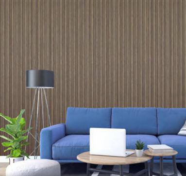 Premium Charcoal Panel Wood Louvers Brown 8x0.4 Ft - Pn 00653