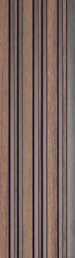 Premium Charcoal Panel Wood Louvers Brown 8x0.4 Ft - Pn 00654