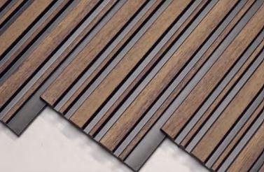 Premium Charcoal Panel Wood Louvers Brown 8x0.4 Ft - Pn 00654