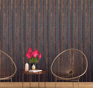 Premium Charcoal Panel Wood Louvers Brown 8x0.4 Ft - Pn 00655