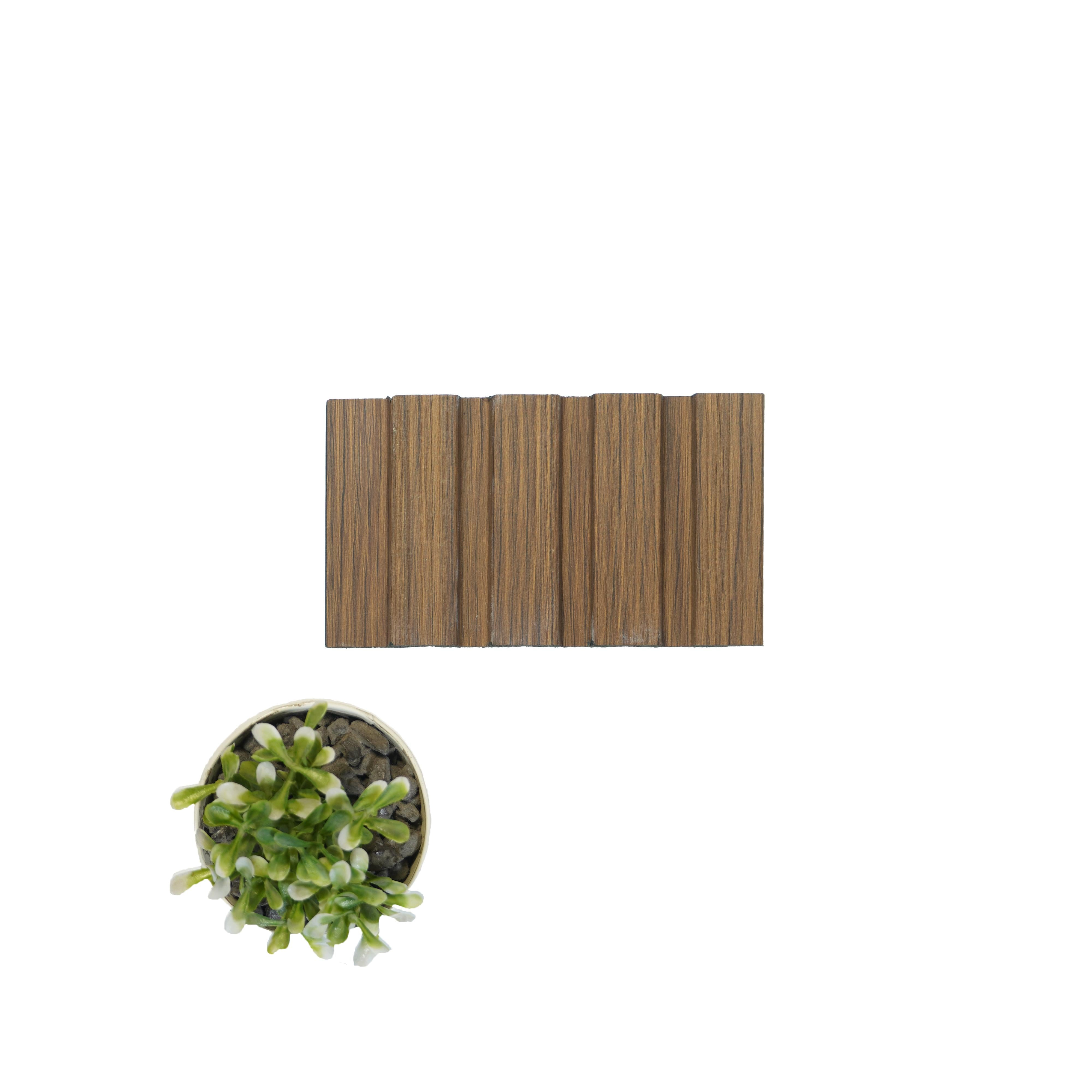 Premium Charcoal Panel Wood Louvers Brown 8x0.4 Ft - Pn 03362