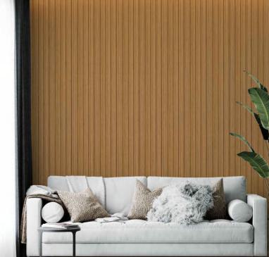 Premium Charcoal Panel Wood Louvers Brown 8x0.4 Ft - Pn 03362