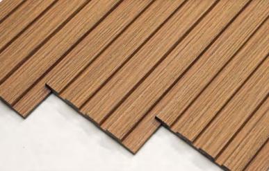 Premium Charcoal Panel Wood Louvers Brown 8x0.4 Ft - Pn 03362