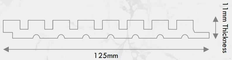 Premium Charcoal Panel Wood Louvers Brown 8x0.4 Ft - Pn 03420