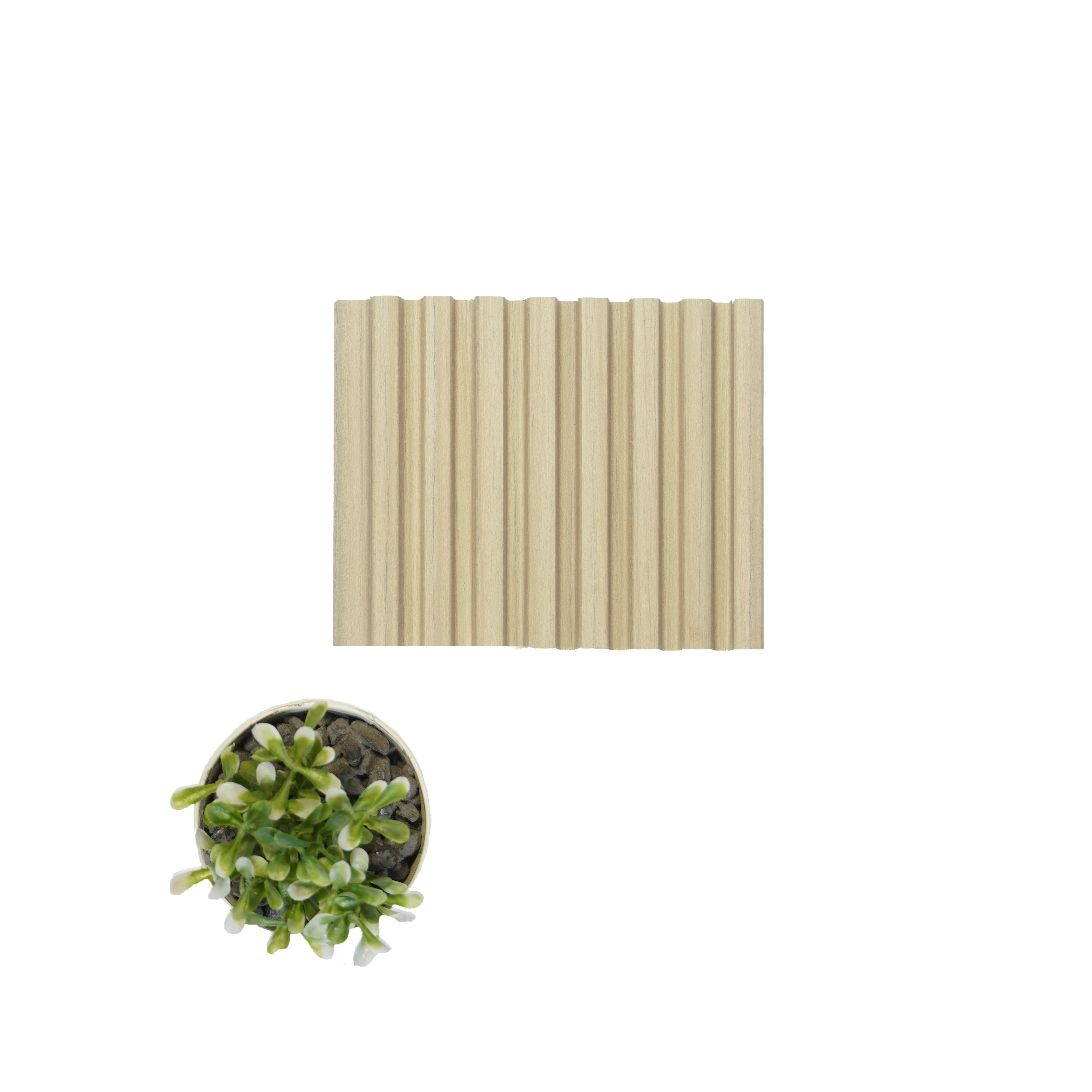 Premium Charcoal Panel Wood Louvers Brown 8x0.4 Ft - Pn 03420