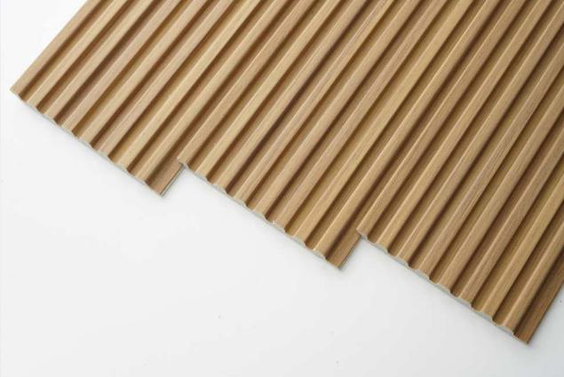 Premium Charcoal Panel Wood Louvers Brown 8x0.4 Ft - Pn 03420