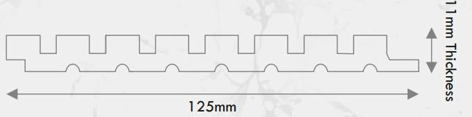 Premium Charcoal Panel Wood Louvers Brown 8x0.4 Ft - Pn 03423