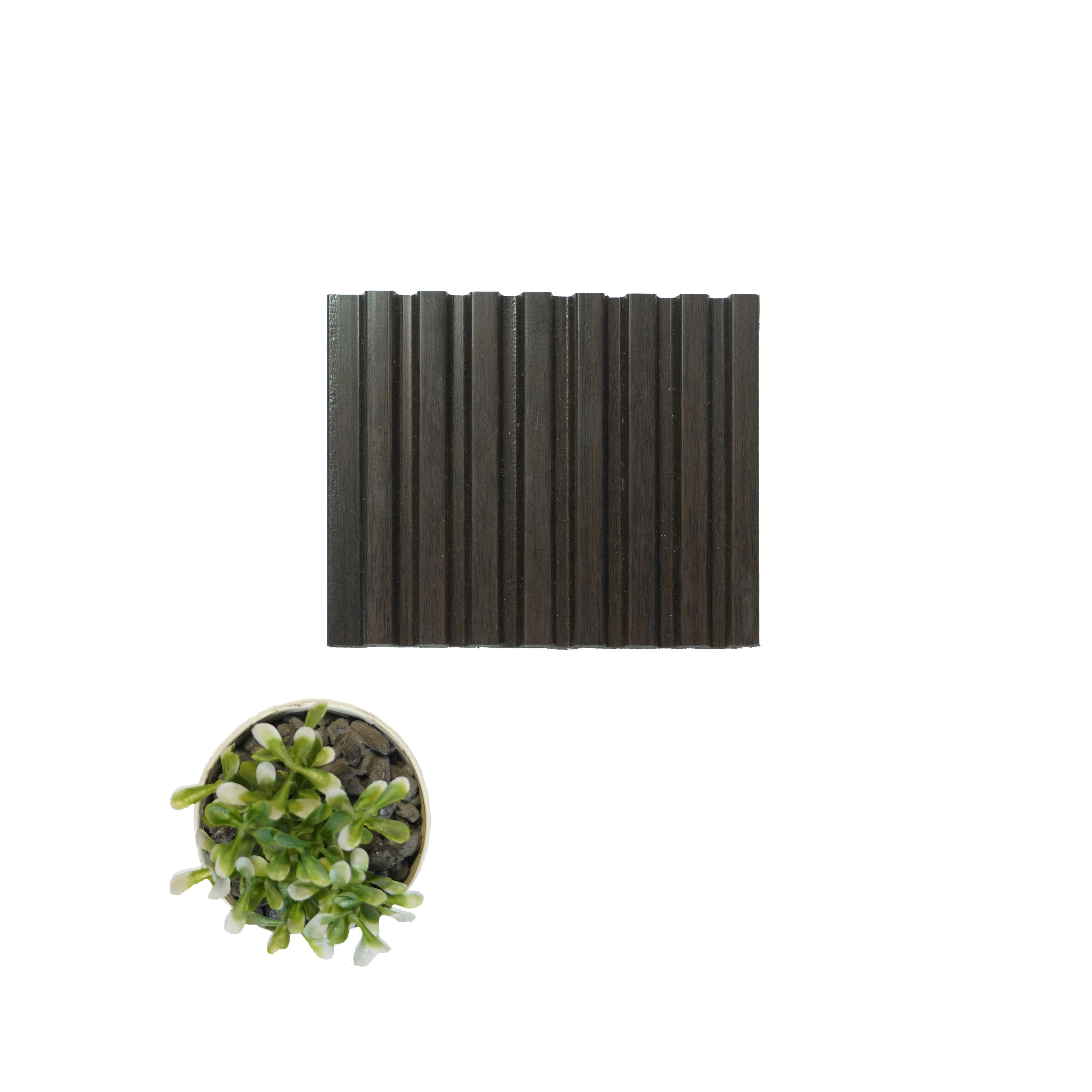 Premium Charcoal Panel Wood Louvers Brown 8x0.4 Ft - Pn 03423