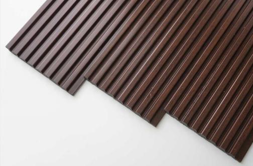 Premium Charcoal Panel Wood Louvers Brown 8x0.4 Ft - Pn 03423