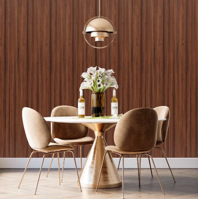 Premium Charcoal Panel Wood Louvers Brown 8x0.52 Ft - Pn 00529