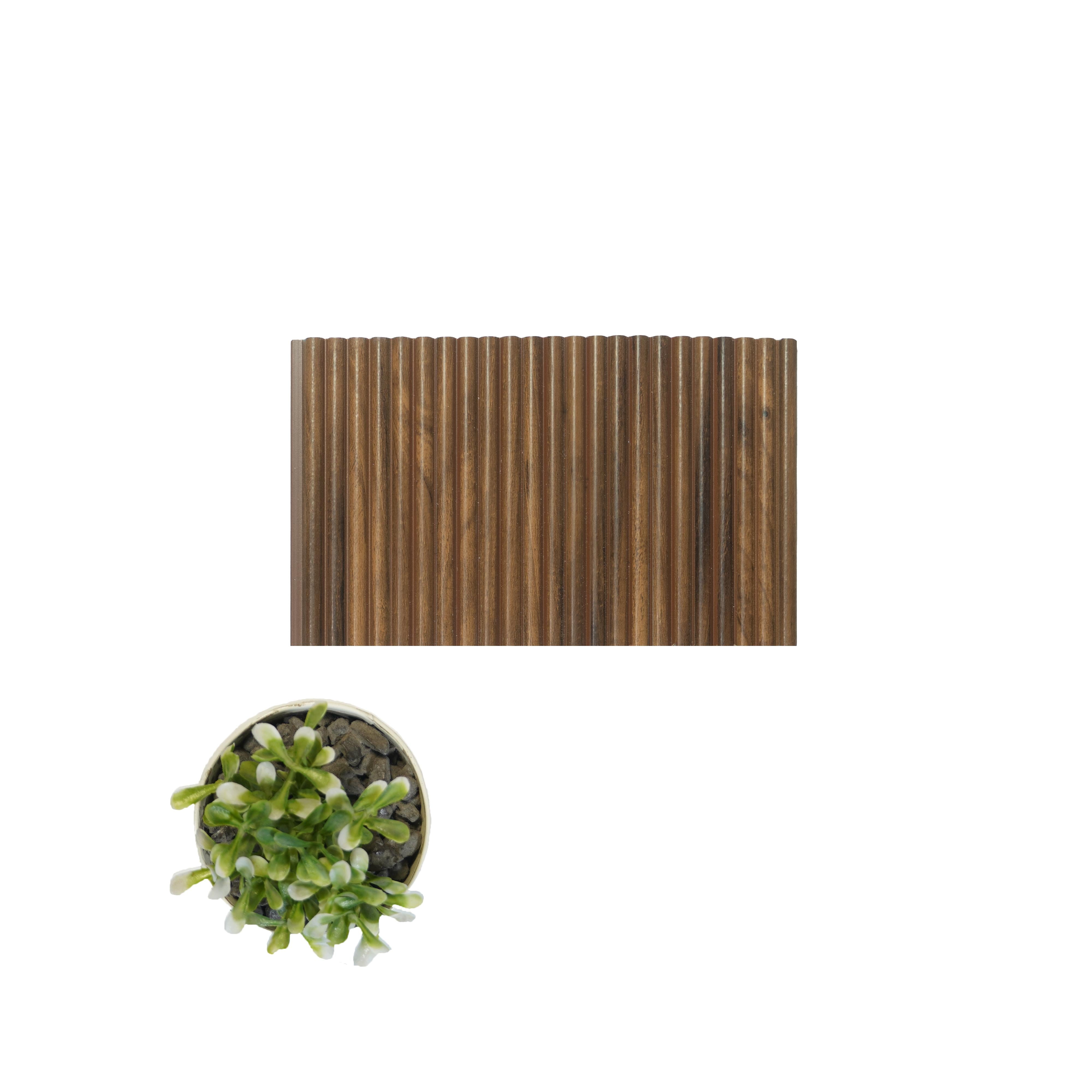 Premium Charcoal Panel Wood Louvers Brown 8x0.52 Ft - Pn 00529