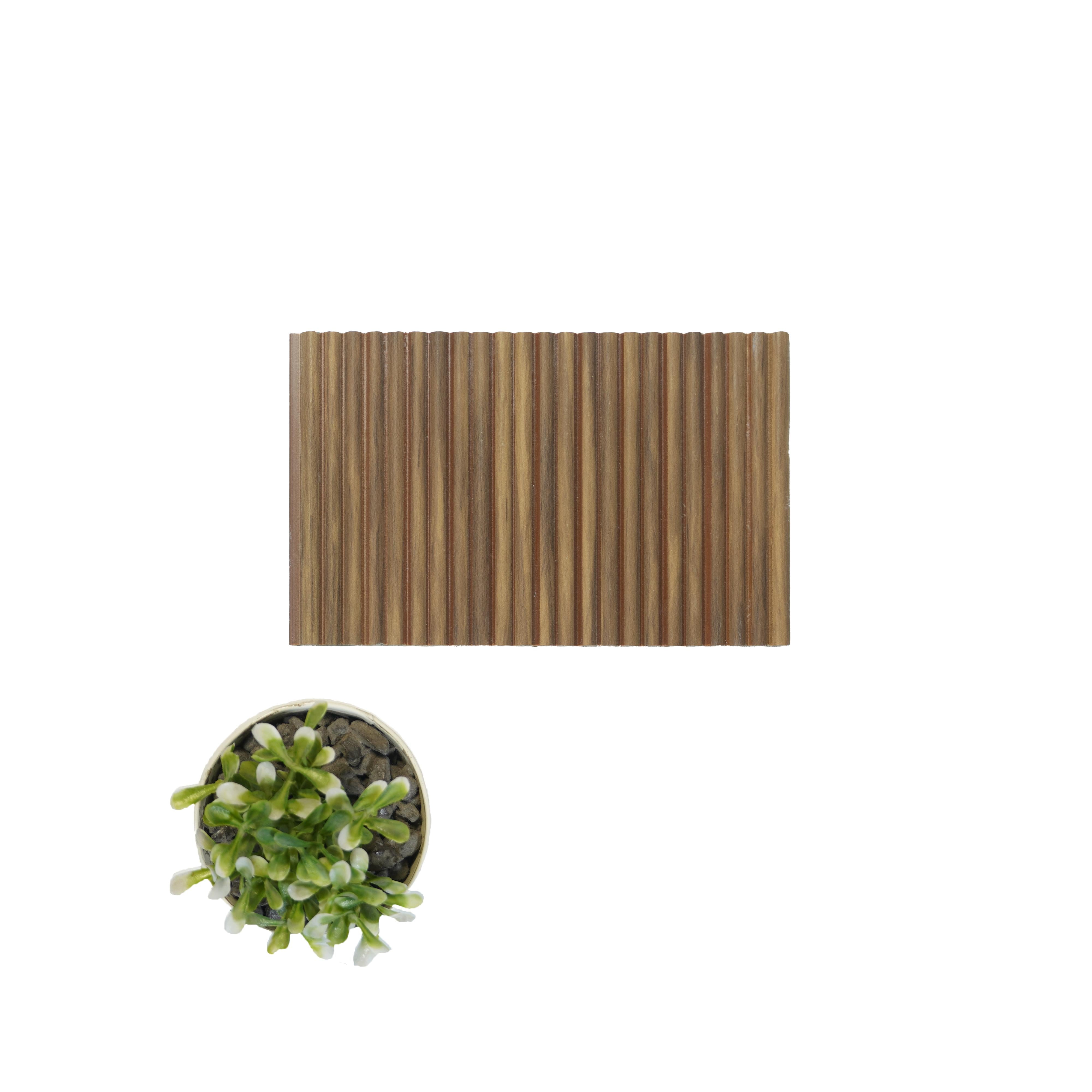 Premium Charcoal Panel Wood Louvers Brown 8x0.52 Ft - Pn 00530