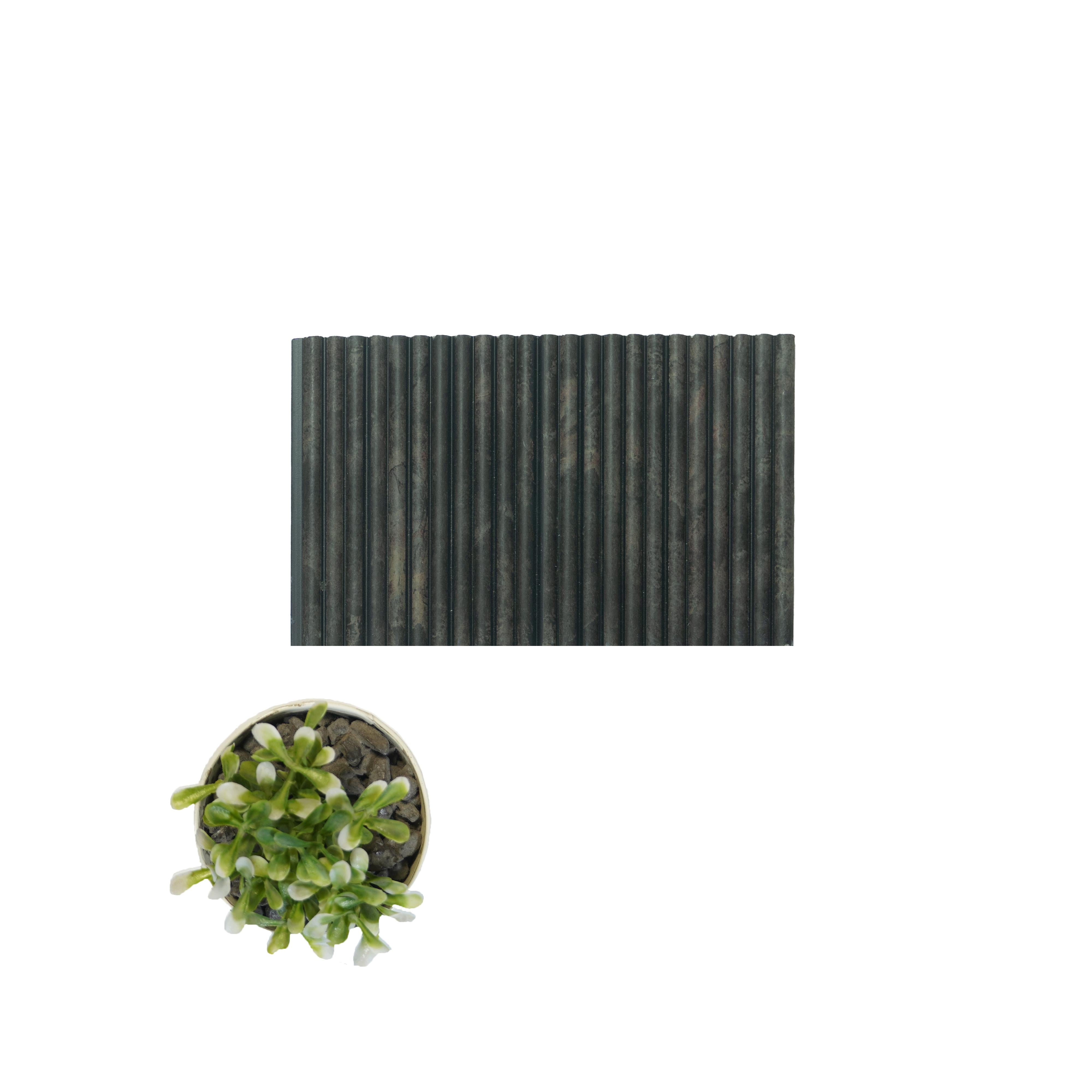 Premium Charcoal Panel Wood Louvers Brown 8x0.52 Ft - Pn 00531