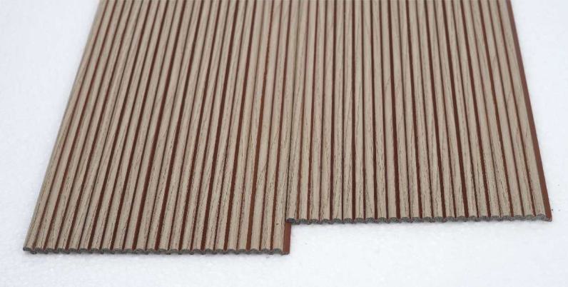 Premium Charcoal Panel Wood Louvers Brown 8x0.52 Ft - Pn 00532