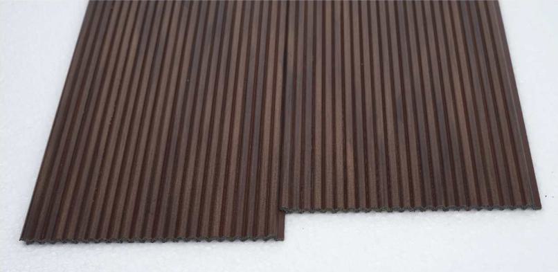 Premium Charcoal Panel Wood Louvers Brown 8x0.52 Ft - Pn 00533