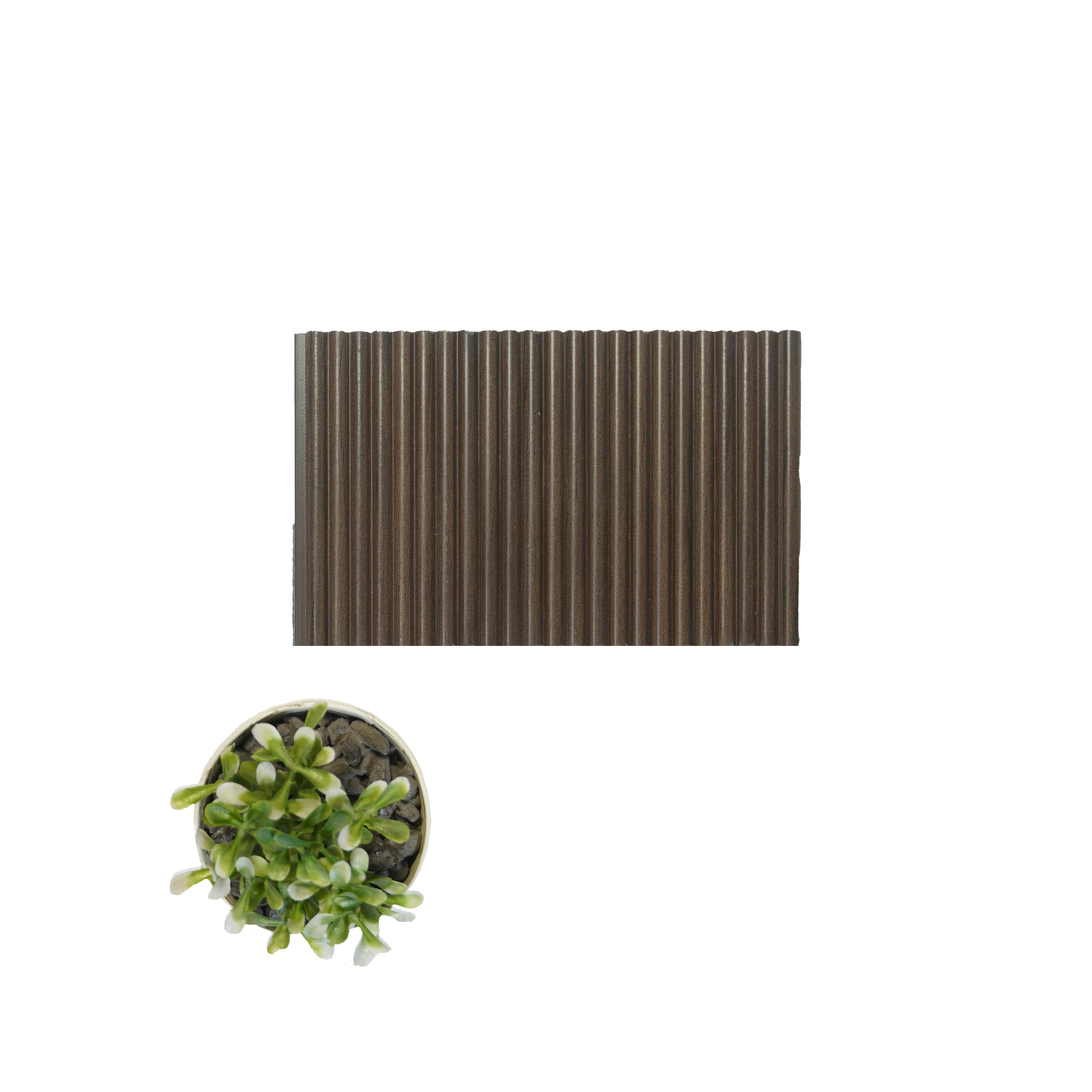 Premium Charcoal Panel Wood Louvers Brown 8x0.52 Ft - Pn 00533