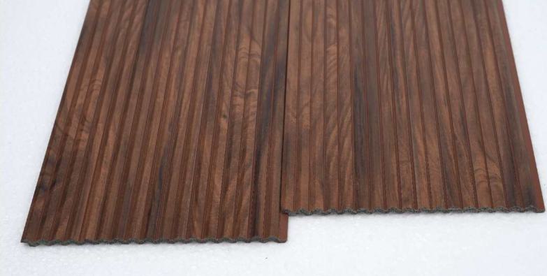 Brown Wooden Charcoal Louvers Panel Wood 8x0.52 Ft - Pn 00536