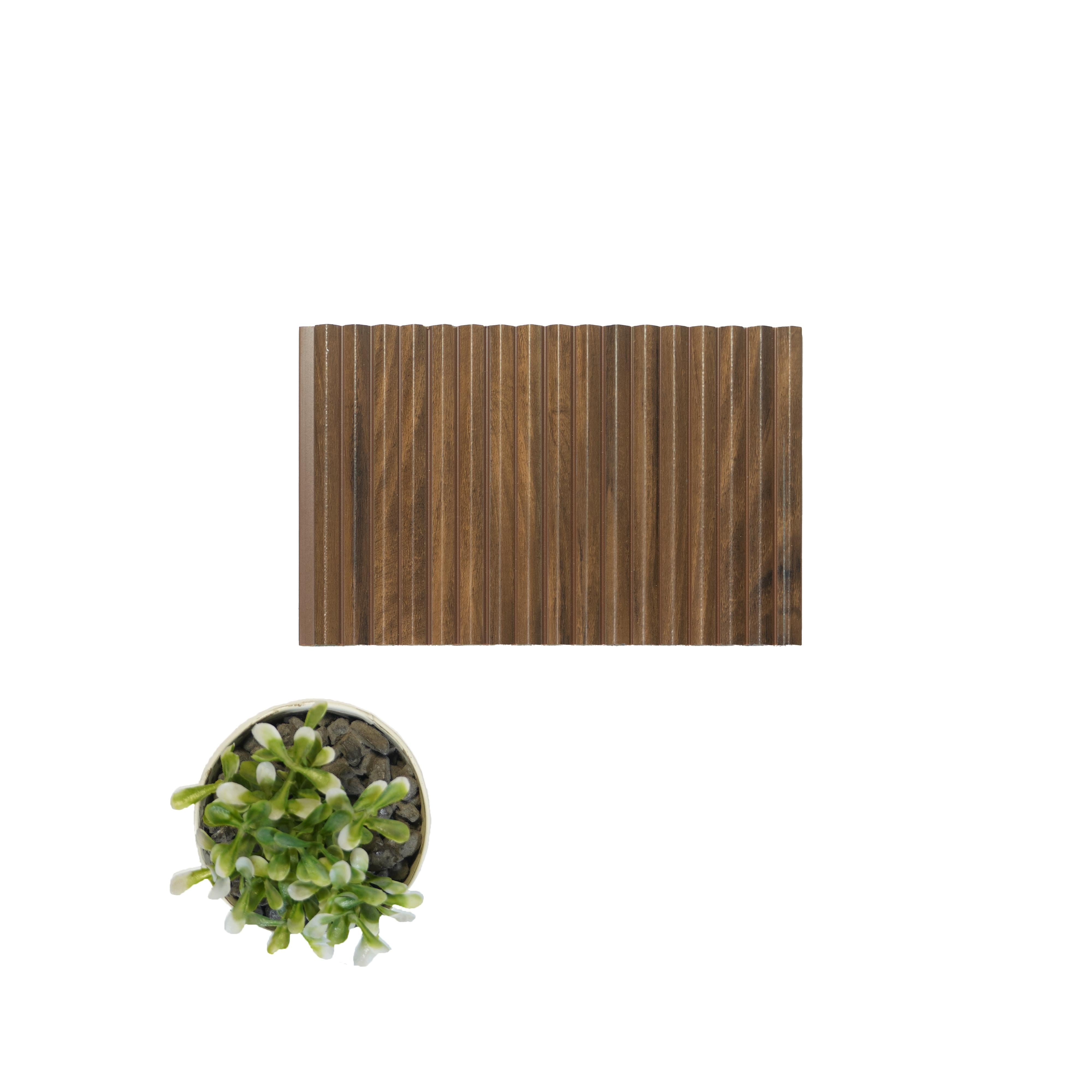 Brown Wooden Charcoal Louvers Panel Wood 8x0.52 Ft - Pn 00536