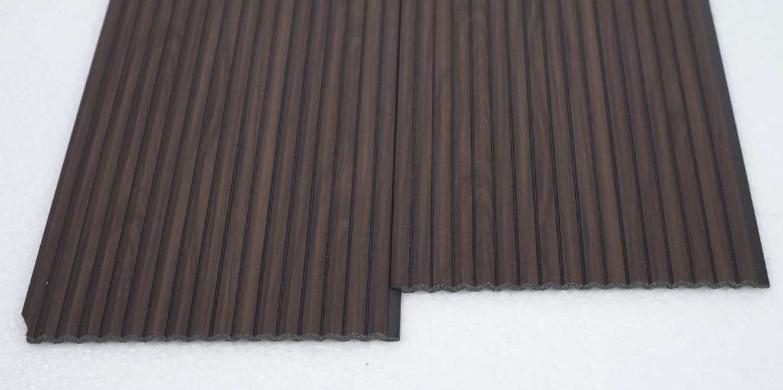 Premium Charcoal Panel Wood Louvers Brown 8x0.52 Ft - Pn 00537