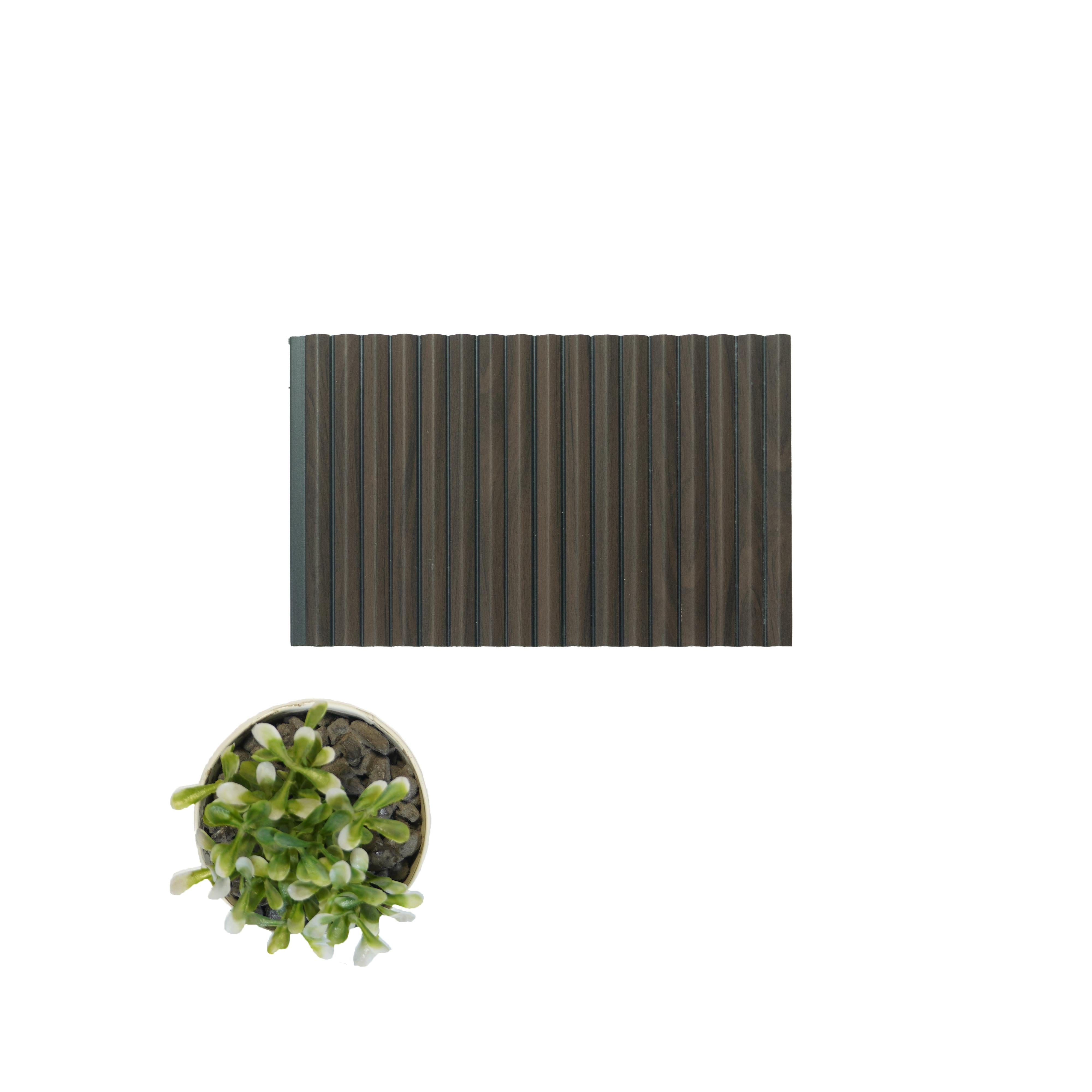 Premium Charcoal Panel Wood Louvers Brown 8x0.52 Ft - Pn 00537