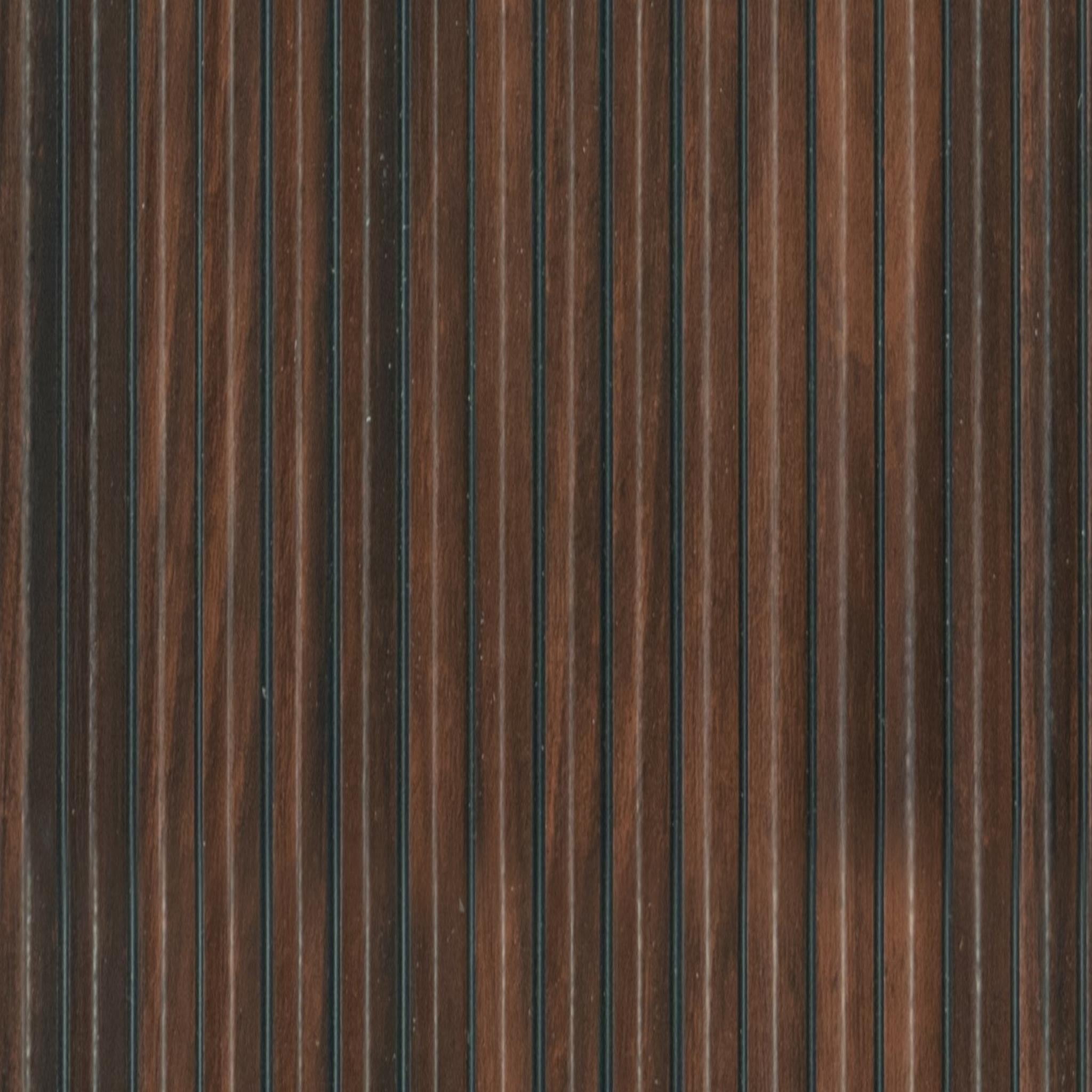 Premium Charcoal Panel Wood Louvers Brown 8x0.52 Ft - Pn 00538