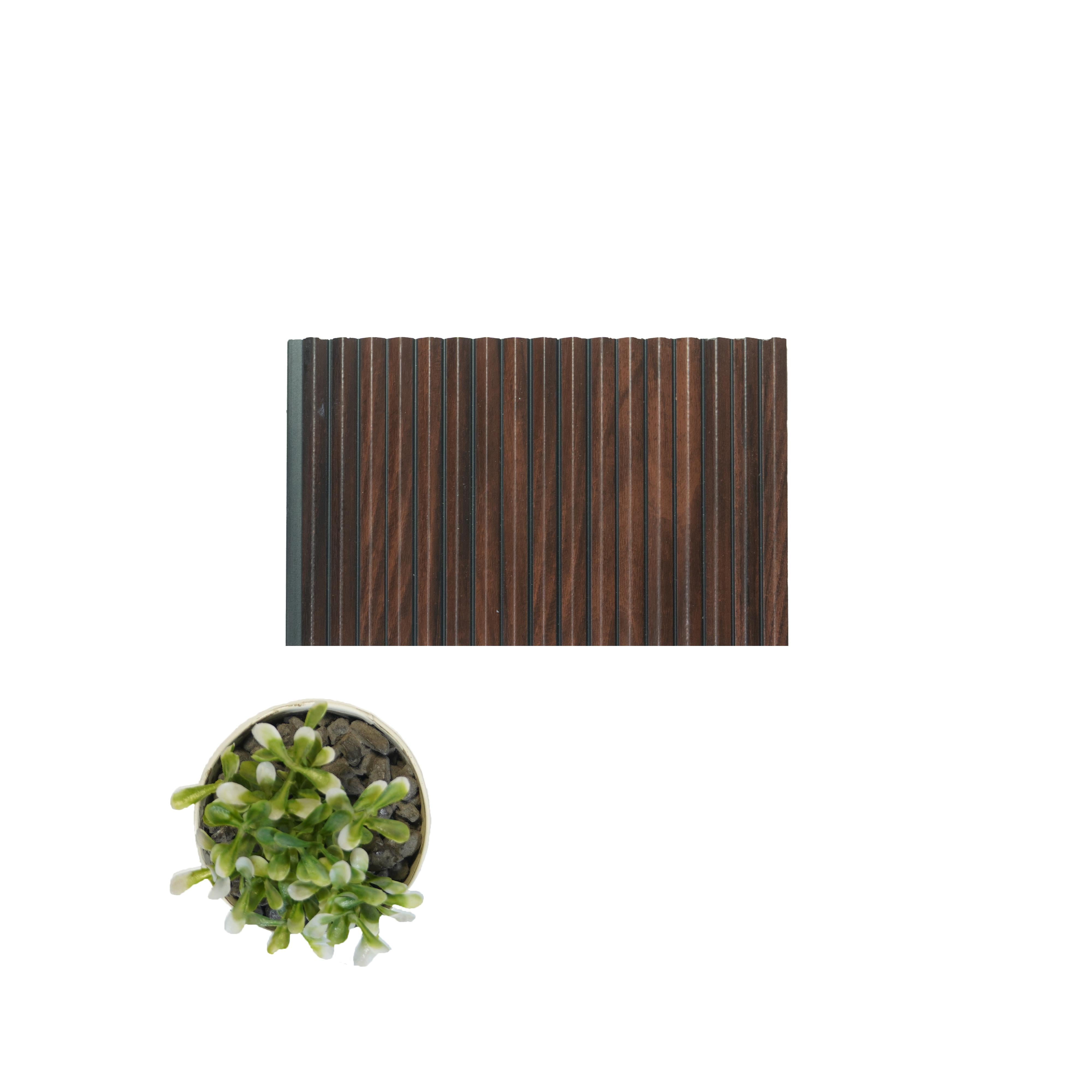 Premium Charcoal Panel Wood Louvers Brown 8x0.52 Ft - Pn 00538