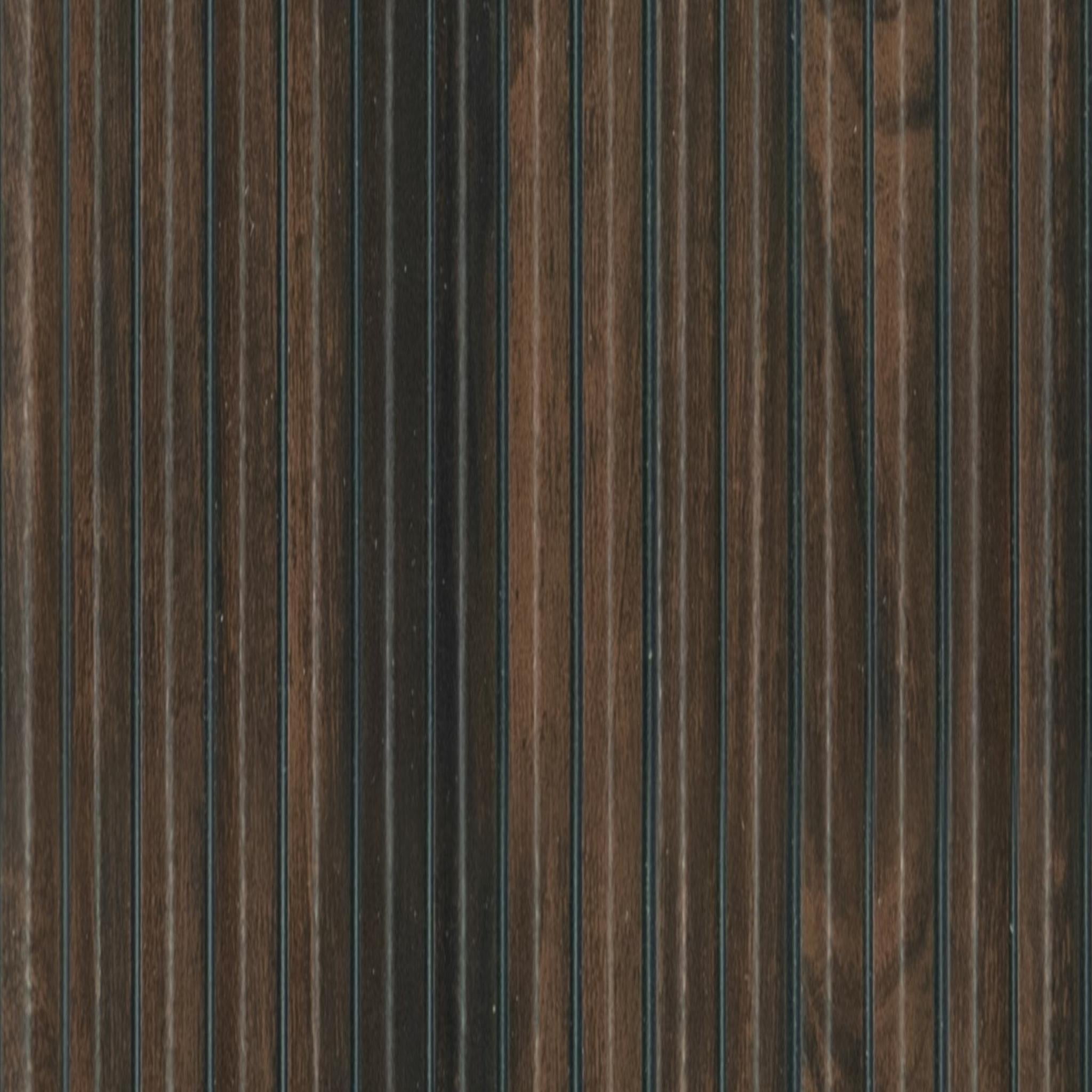 Premium Charcoal Panel Wood Louvers Brown 8x0.52 Ft - Pn 00539