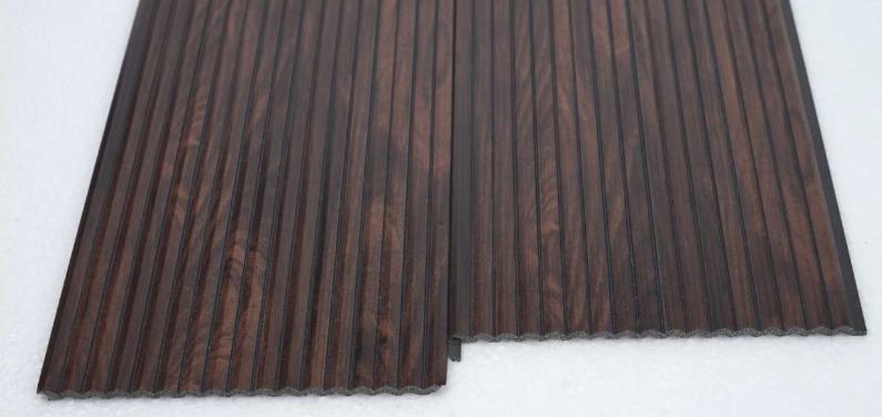 Premium Charcoal Panel Wood Louvers Brown 8x0.52 Ft - Pn 00539