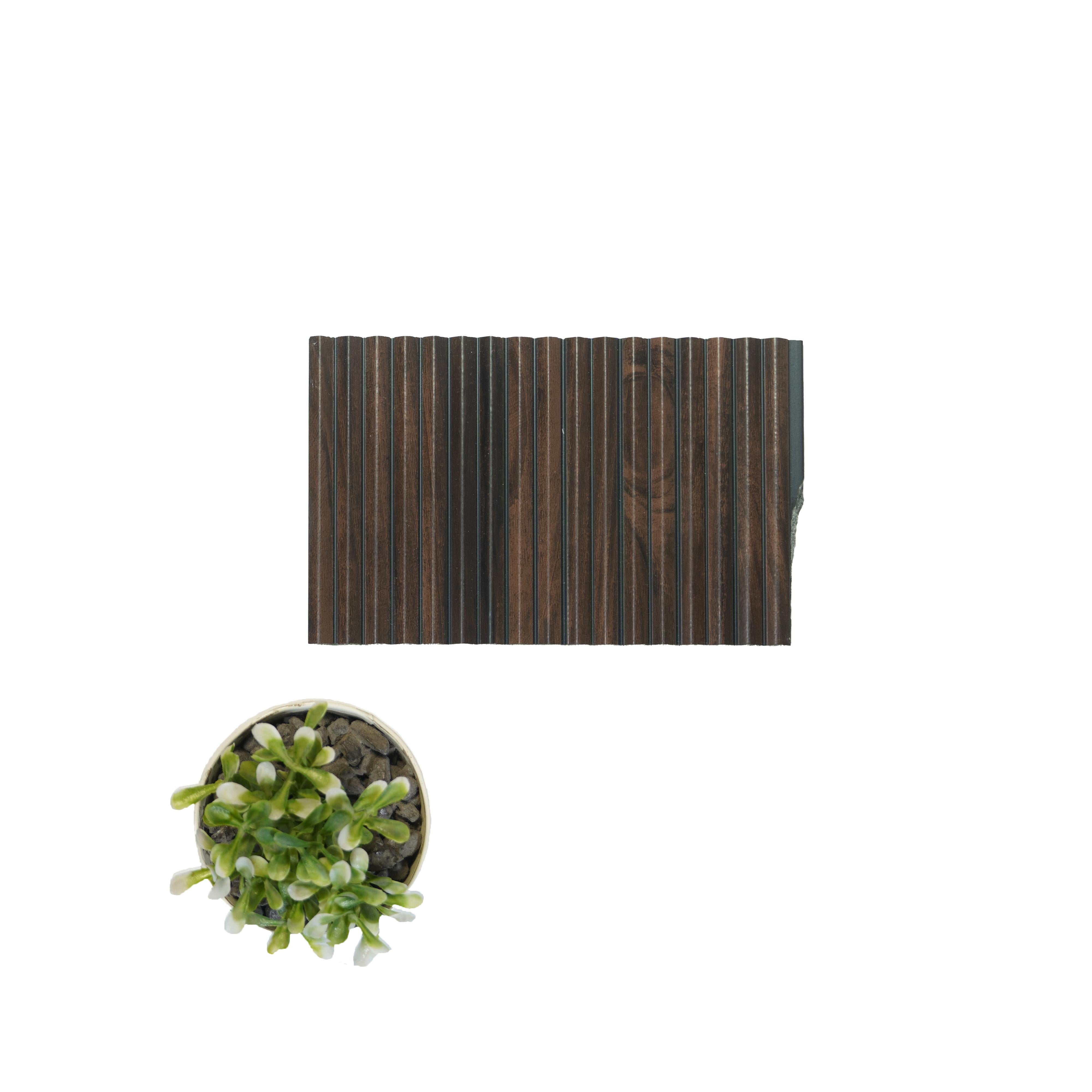 Premium Charcoal Panel Wood Louvers Brown 8x0.52 Ft - Pn 00539