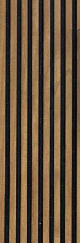 Premium Charcoal Panel Wood Louvers Brown 9.5x0.32 Ft - Pn 00473