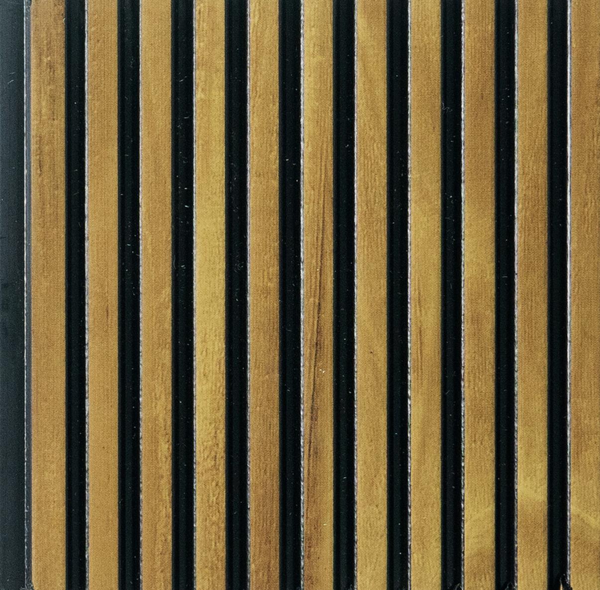 Premium Charcoal Panel Wood Louvers Brown 9.5x0.32 Ft - Pn 00473