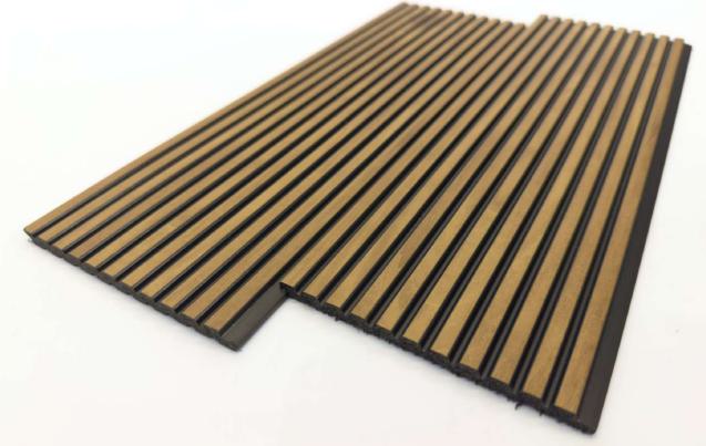 Premium Charcoal Panel Wood Louvers Brown 9.5x0.32 Ft - Pn 00473