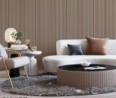 Brown Wooden Charcoal Louvers Panel Wood 9.5x0.32 Ft - Pn 00474