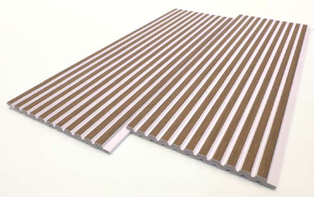 Brown Wooden Charcoal Louvers Panel Wood 9.5x0.32 Ft - Pn 00474