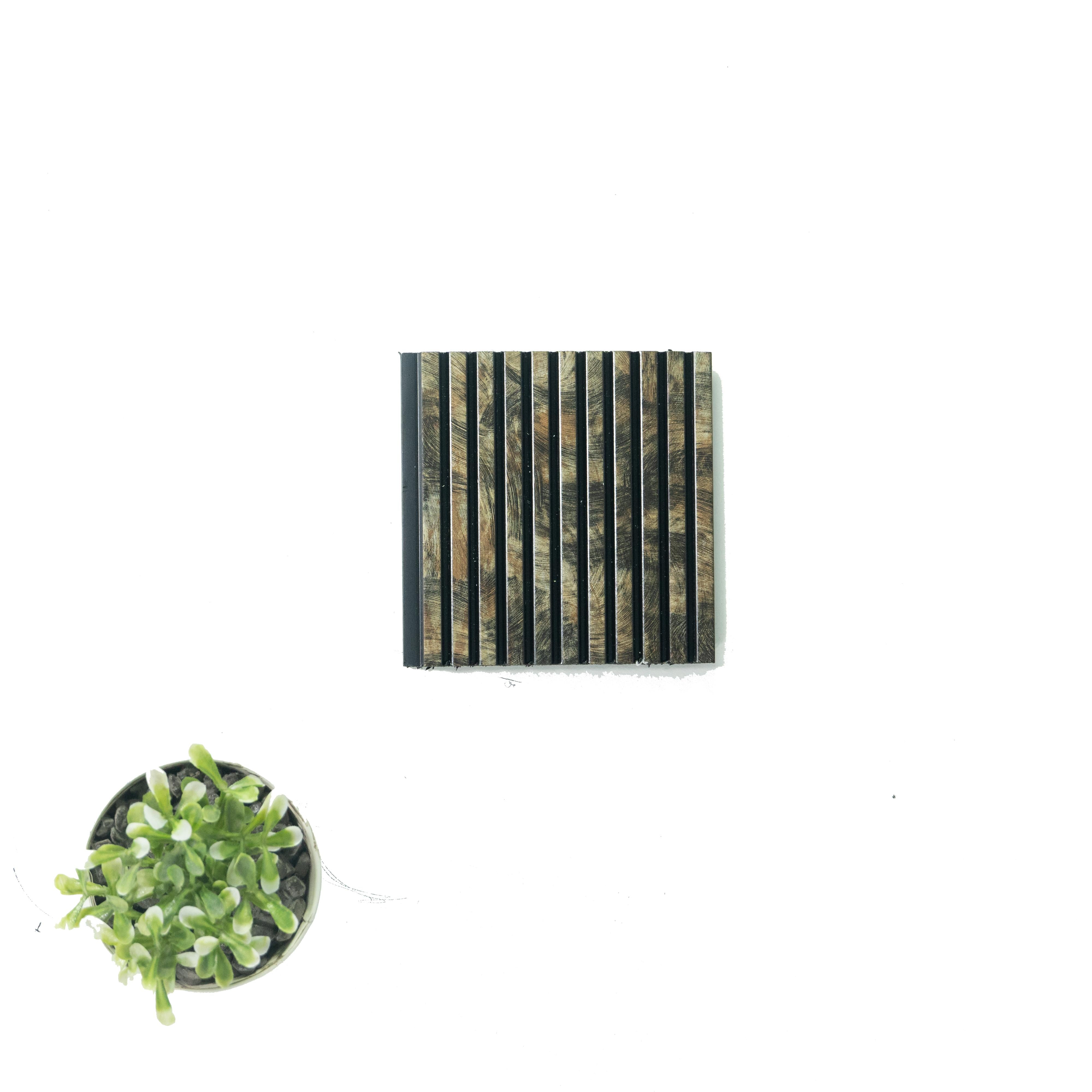 Brown Wooden Charcoal Louver Wood 9.5x0.32 Ft - Pn 00475