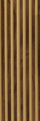 Premium Charcoal Panel Wood Louvers Brown 9.5x0.32 Ft - Pn 00481