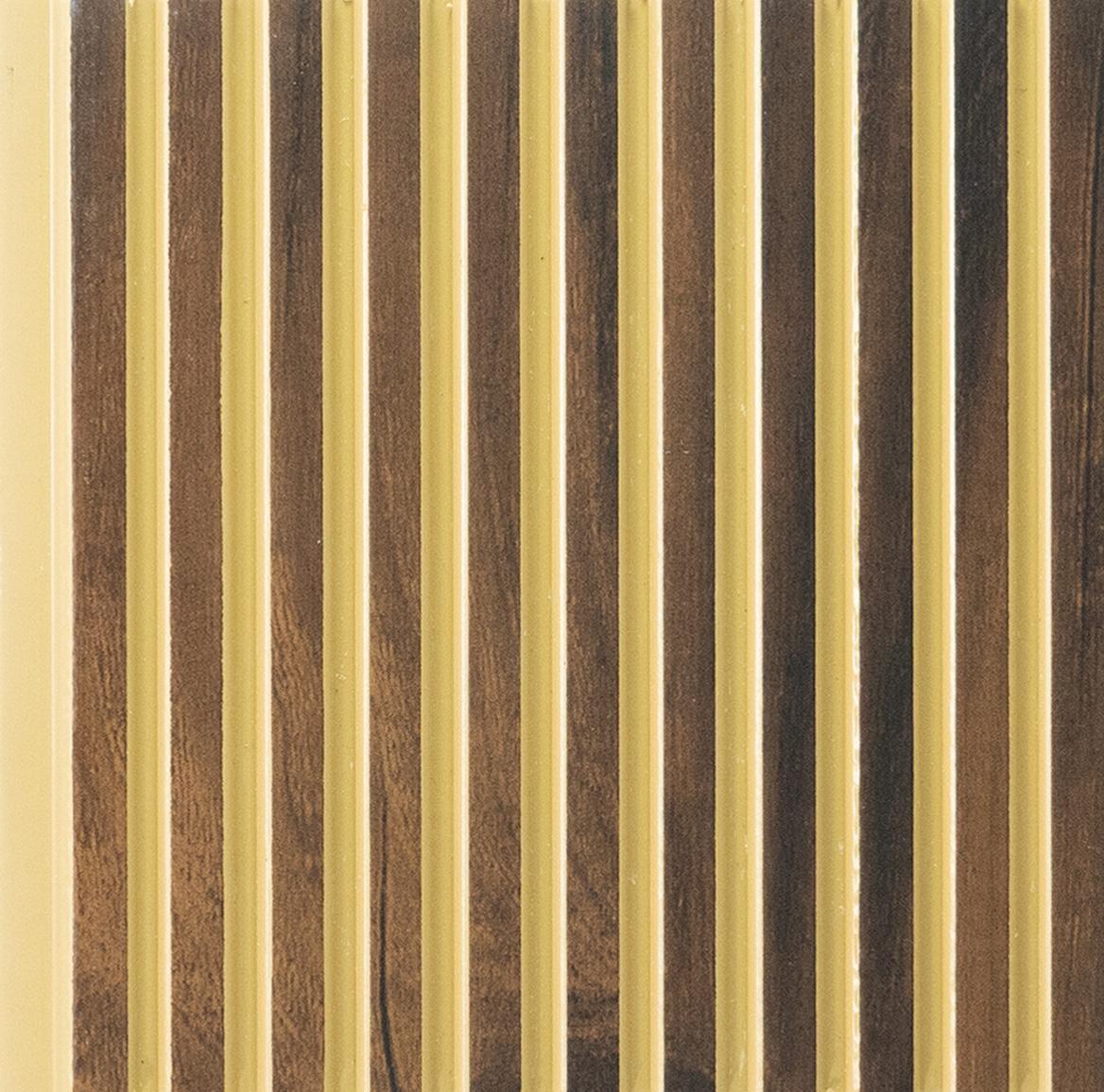 Premium Charcoal Panel Wood Louvers Brown 9.5x0.32 Ft - Pn 00481