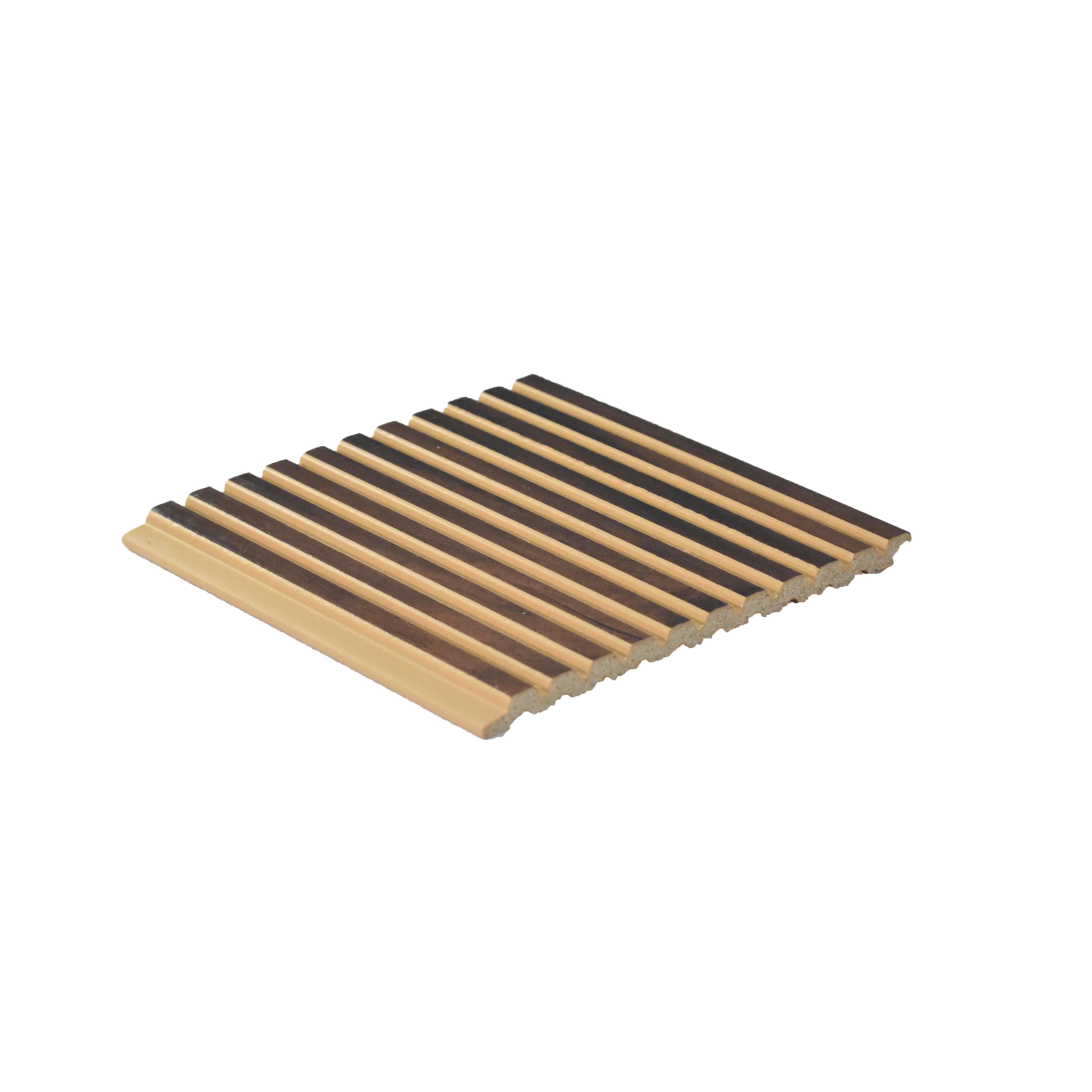 Premium Charcoal Panel Wood Louvers Brown 9.5x0.32 Ft - Pn 00481