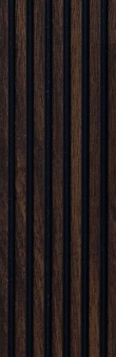 Premium Charcoal Panel Wood Louvers Brown 9.5x0.32 Ft - Pn 00483