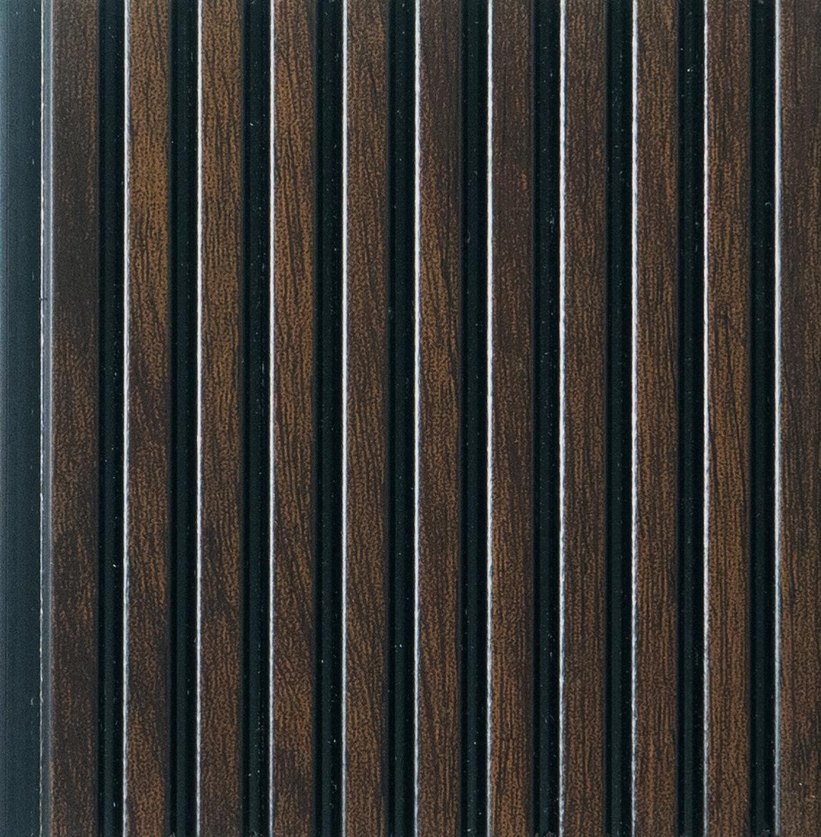 Premium Charcoal Panel Wood Louvers Brown 9.5x0.32 Ft - Pn 00483