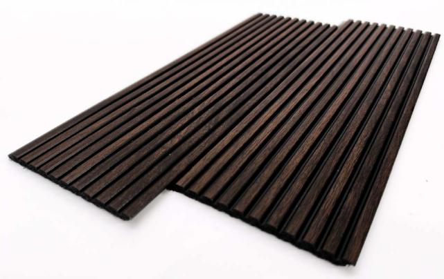 Premium Charcoal Panel Wood Louvers Brown 9.5x0.32 Ft - Pn 00483