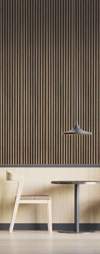 Brown Wooden Charcoal Louvers Panel Wood 9.5x0.32 Ft - Pn 00484