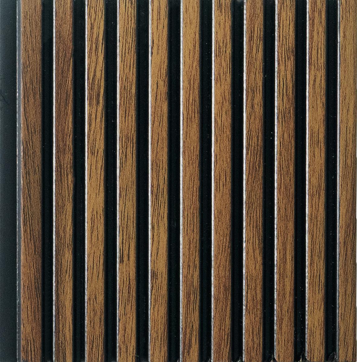 Brown Wooden Charcoal Louvers Panel Wood 9.5x0.32 Ft - Pn 00484