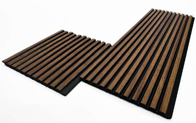 Brown Wooden Charcoal Louvers Panel Wood 9.5x0.32 Ft - Pn 00484